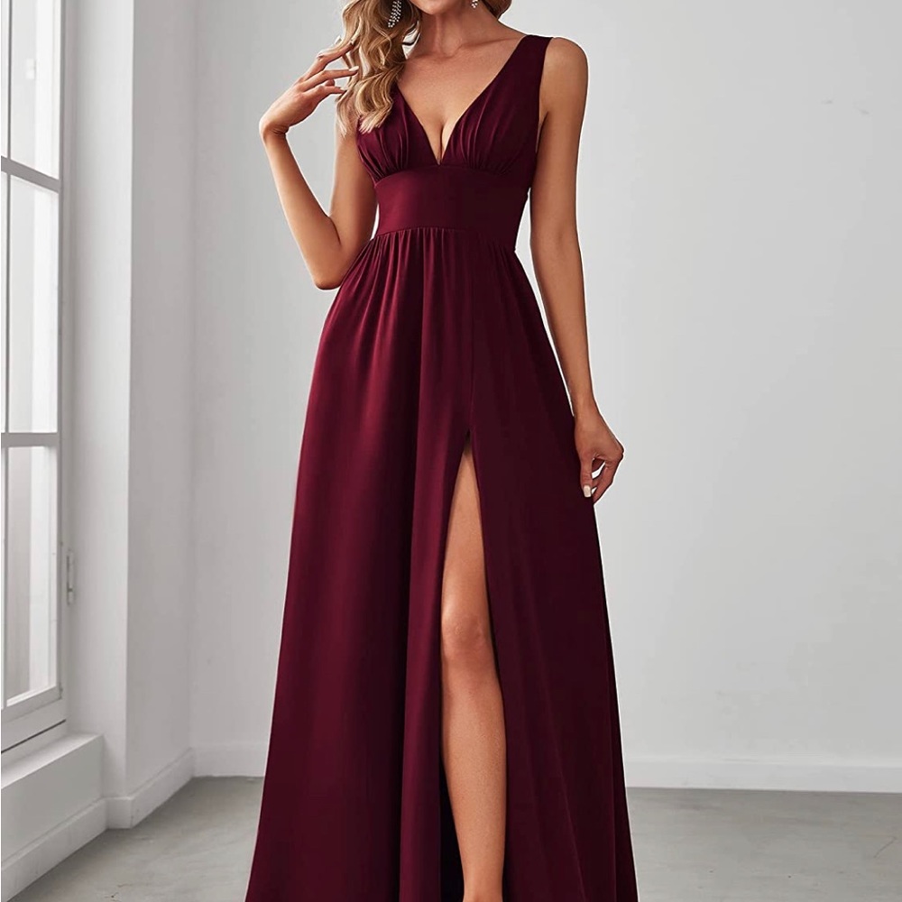 Ever-Pretty Women's Side Slit Double V-Neck Sleeveless Maxi Evening Gowns